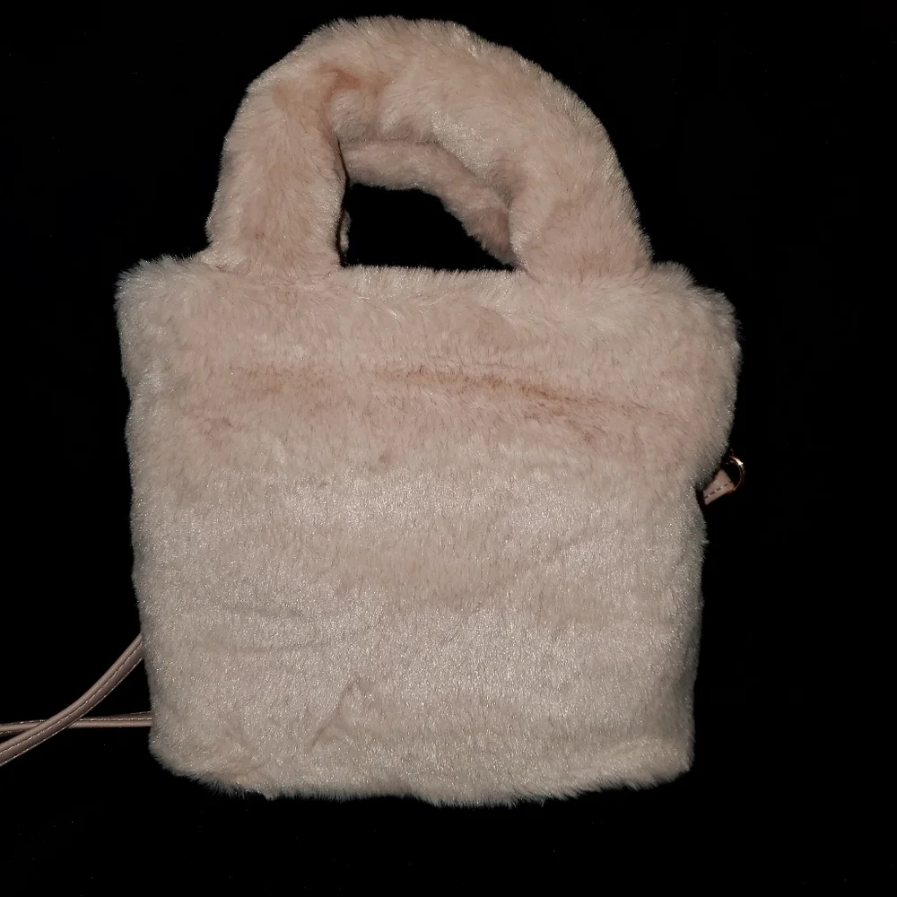 JUICY COUTURE PINK FUZZY FURRY TOTE BAG